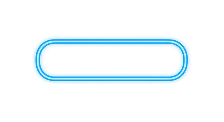 Blue Neon Rounded Rectangle Frame.