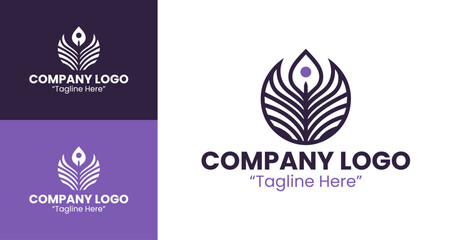Unique Geometric Purple Logo Design for Corporate Branding