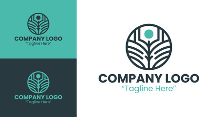 Abstract Minimalist Teal Logo Design for Modern Business Identity