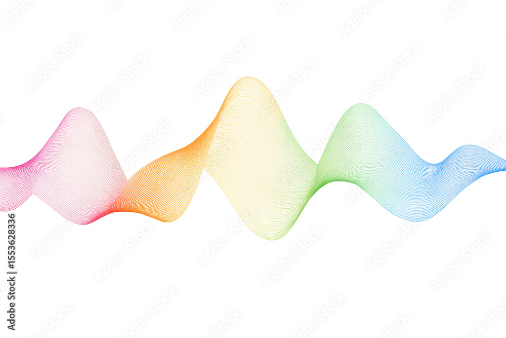Poster colorful gradient mesh creating dynamic wave pattern, representing contemporary digital design aesth