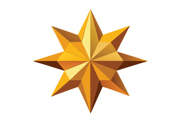 Obraz premium Christmas Golden Star Low Poly Vector, Geometric Polygonal Holiday Decoration Illustration