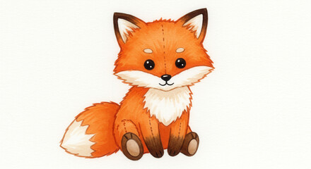 Obraz premium Cute cartoon fox illustration