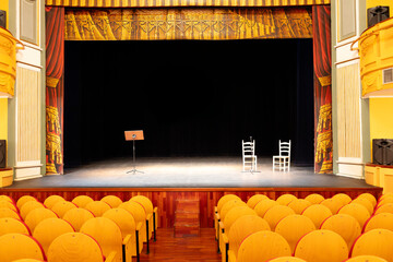 theater stage with black background