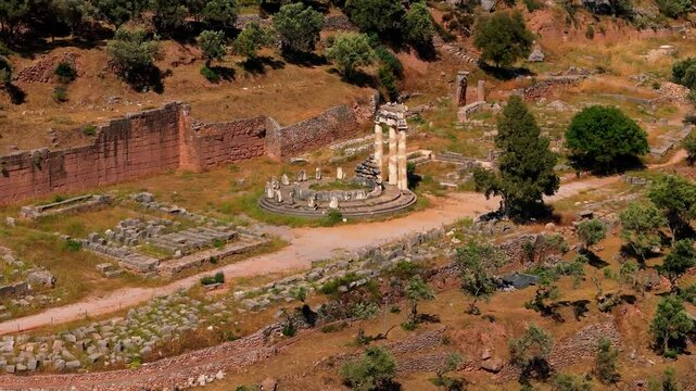 greece spiritual ancient city delphi various drone videos