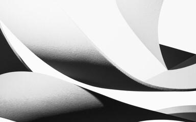 Wavy shapes in black and white, abstract background