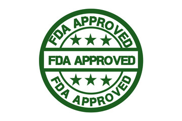 FDA Approved green stamp seal, a regulatory compliance graphic for food and drug safety certification