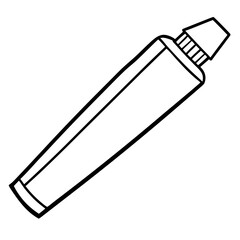 Minimal Toothpaste Tube Line Art
