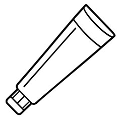 Minimal Toothpaste Tube Line Art