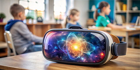 In a modern classroom, students use virtual reality headsets to explore scientific concepts. Interactive learning enhances their understanding and engagement during the lesson