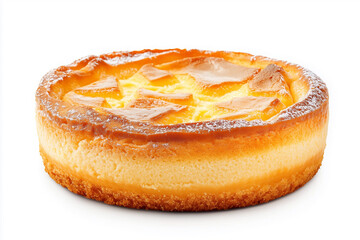 Sweet dessert cake on white background