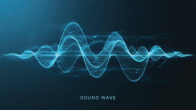 Sonic Resonance: An abstract depiction of a vibrant blue sound wave, meticulously crafted to visualize the subtle nuances of sound in a visual and technological context.