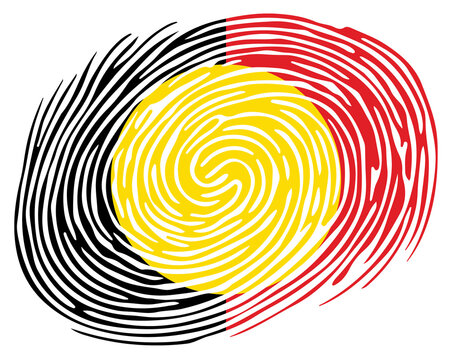 Australian Aboriginal flag colorful fingerprint vector 