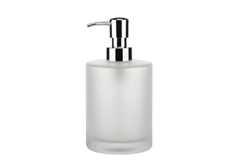Obraz premium Elegant soap dispenser on a minimalist surface ideal for promoting cleanliness and hygiene in a modern bathroom setting isolated on white or transparent background. PNG