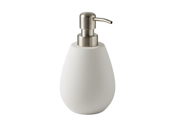 Obraz premium Elegant soap dispenser on a minimalist surface ideal for promoting cleanliness and hygiene in a modern bathroom setting isolated on white or transparent background. PNG