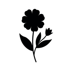 Pressed Flower Art Silhouette Vector