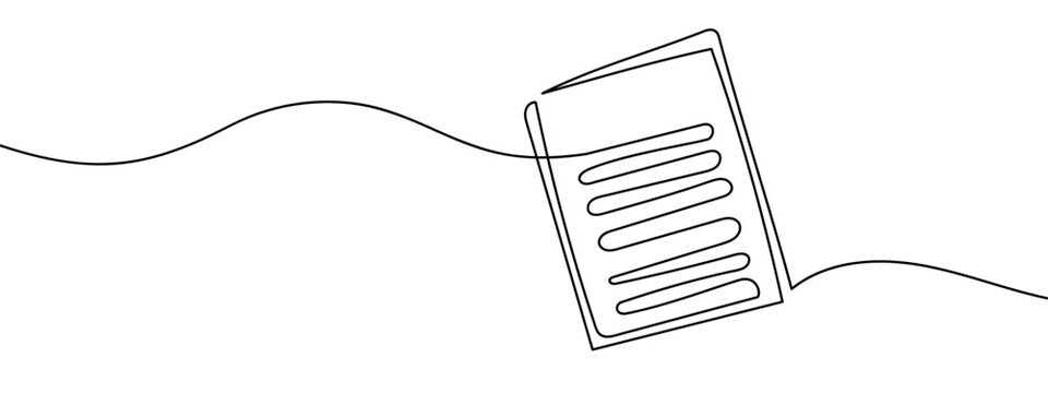 continuous line document business Minimal hand drawn line vector cut out background editable stroke.