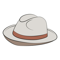 Texas hat. Vector illustration in flat cartoon style. Hand drawn vintage hat. Isolated on white background.