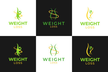 Set collection weight loss logo design template vector illustration