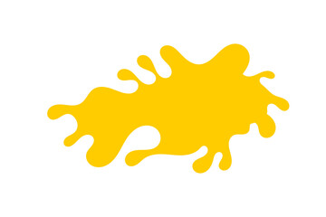 Yellow paint splash blot on transparent background. Vibrant artistic ink splatter shape perfect for design overlays, stickers, or creative accents