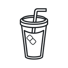 Minimal Beverage Outline White Background Vector