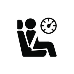 Icon of a person in a car seat with a seatbelt and a speedometer