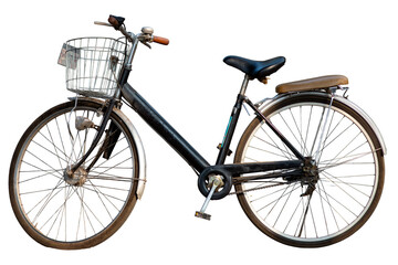 Vintage bicycle isolated on white background