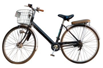 Vintage bicycle isolated on white background