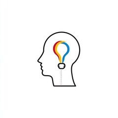 Profile view of a head with an illuminated bulb inside