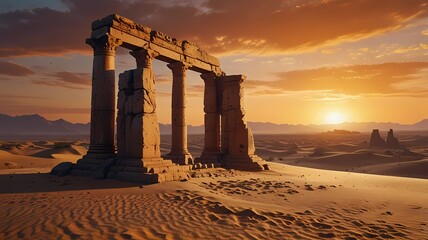 Fototapeta premium Forgotten Pillars of a Desert Kingdom