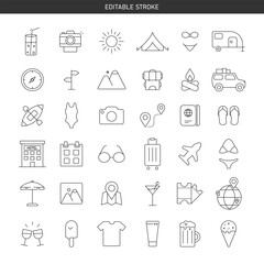 Vacation Icon Set Vector Design.