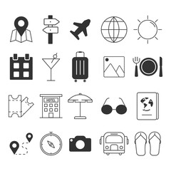 Vacation Icon Set Vector Design.