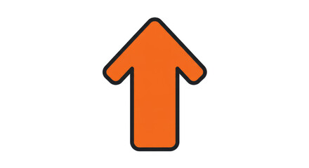 Orange Up Arrow Icon Simple Design.