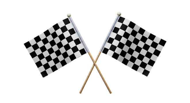 Crossed Checkered Flags on White Transparent - A Symbol of Racing and Victory