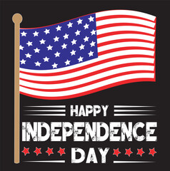 USA Independence Day t shirt design silhouette vector art illustration, American flag of USA