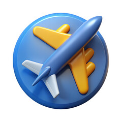 3d airplane icon, ideal for web design or travel business applications