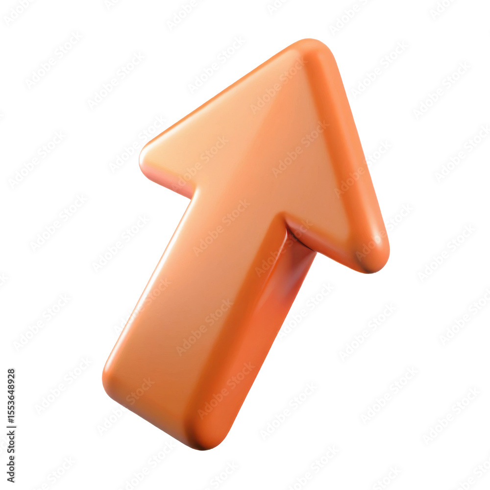 Poster arrow pointing up right direction icon graphic design element navigation ui ux symbol sign orange co