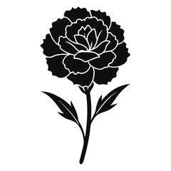 Delicate Line Art Carnation Flower – Elegant Botanical Vector for Branding and Romantic Invitations