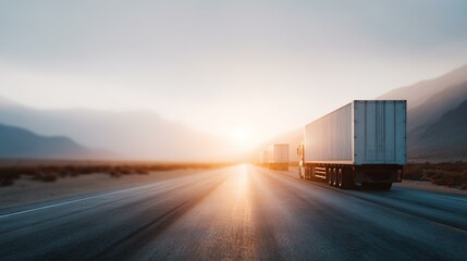 Obraz premium trucks move along the empty road