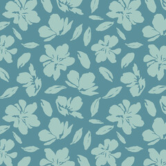 Flowers have organic shape with seamless background. Simple abstract floral pattern. Modern printing. Ideal for textile design, wallpaper, cards, posters and decoration.
