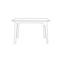 Clean line drawing of a modern dining table.