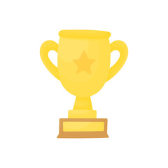Hand drawn gold cup. Award for the winner. Competition victory concept.