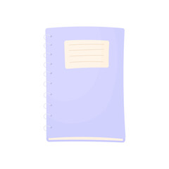 Simple notebook. Back to school concept. Stationery. Elements of education.