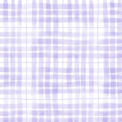 Purple Plaid Gingham Madras Check Hand Drawn Background Pattern Overlay