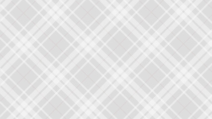 Grey and white diagonal plaid fabric texture background. Luxury plaid checkered seamless pattern.