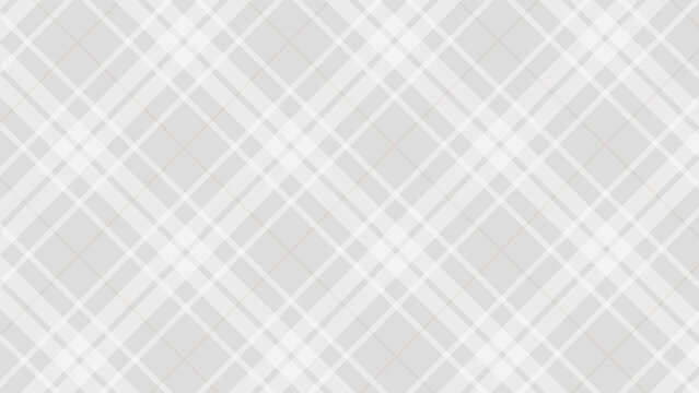 Grey and white diagonal plaid fabric texture background. Luxury plaid checkered seamless pattern.
