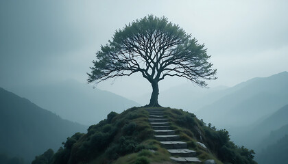 misty morning in the mountains