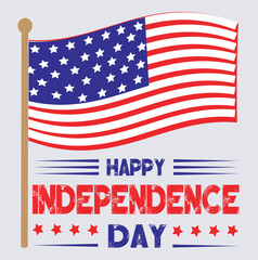 USA Independence Day t shirt design silhouette vector art illustration, united states flag