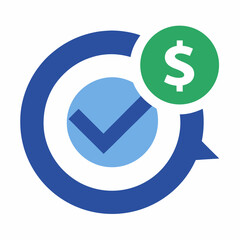 Approved financial transaction with a checkmark and dollar sign icon