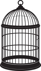Birdcage Silhouette Vector Format – Decorative Black Wire Cage Artwork
