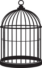 Birdcage Silhouette Vector Format – Decorative Black Wire Cage Artwork